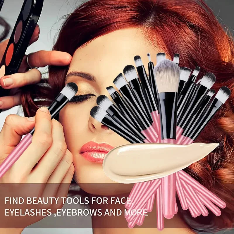 Makeup brush set, luxury synthetic kabuki foundation brush set, blush powder, eyeshadow blending and face brush