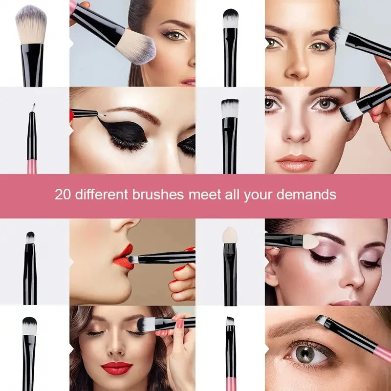 Makeup brush set, luxury synthetic kabuki foundation brush set, blush powder, eyeshadow blending and face brush