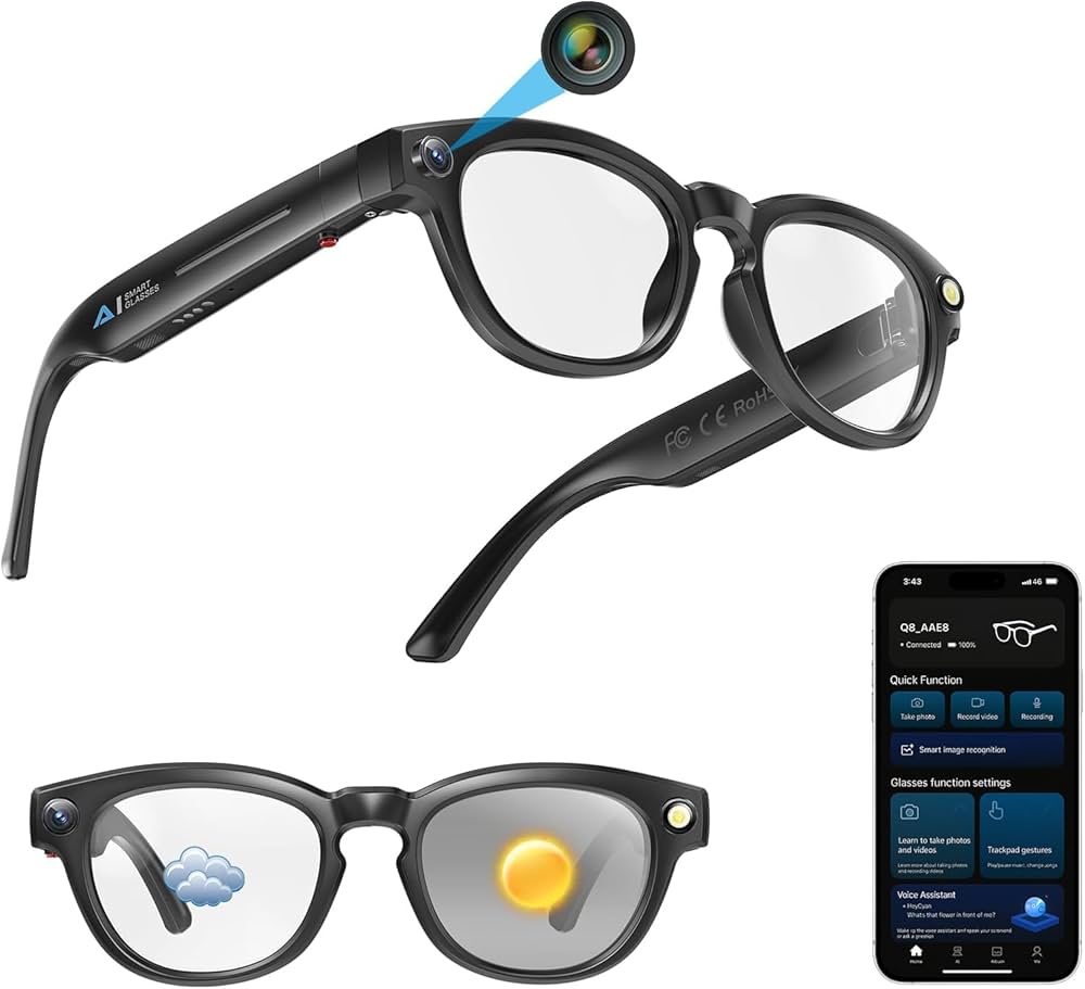 Veclear Smart AI Glasses with connected app controls