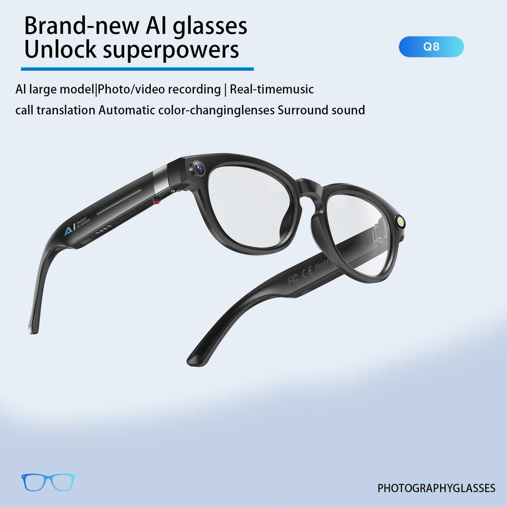 Veclear Q8 Smart AI Glasses product render