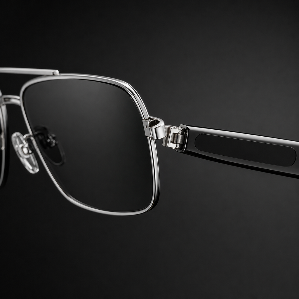 Veclear GT31 smart sunglasses hinge and temple detail
